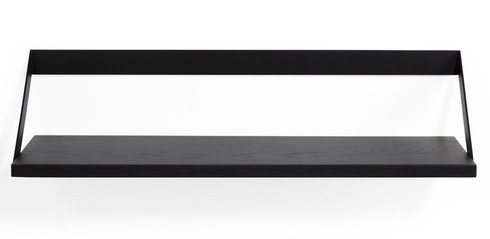 Schwarzes Ribbon Regal aus Eiche von Ethnicraft, schwebendes Wandregal für moderne Wohnräume.